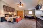 Master bedroom suite on second floor with King size bed